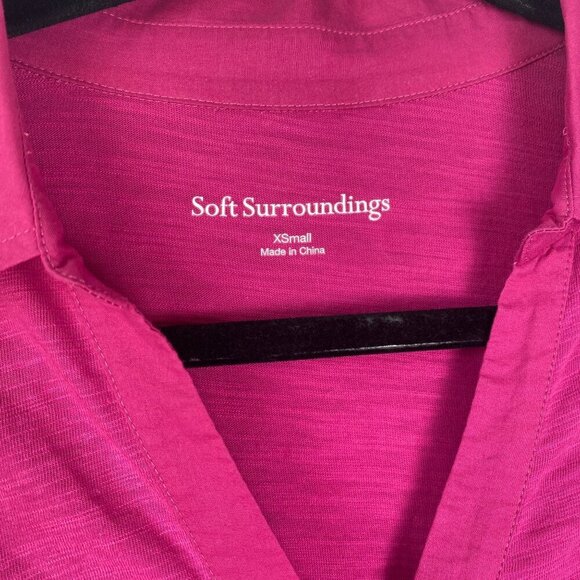 Soft Surroundings Tunic Pamplona 100% Cotton Heather Fuchsia Pink Size XS - Picture 4 of 9